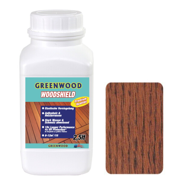 Woodshield - Cumaru Braun - Außenholz & Terrassen Versiegelung Elastisch 2,5lt