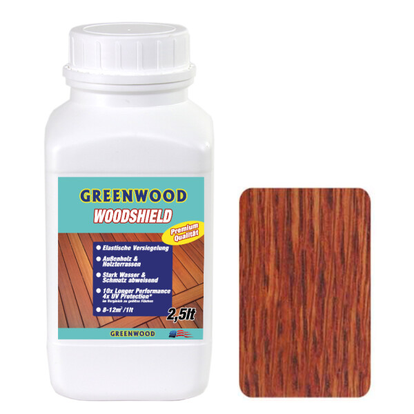 Woodshield - Cumaru Rot - Außenholz & Terrassen Versiegelung Elastisch 2,5lt