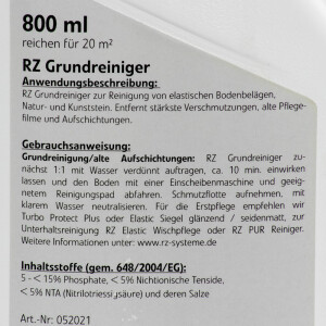 RZ Grundreiniger 800 ml / Elastische Bodenbel&auml;ge 
