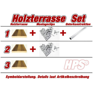 Thermoesche Terrassenholz Holzterrasse Systemlängen 120/160/200/240