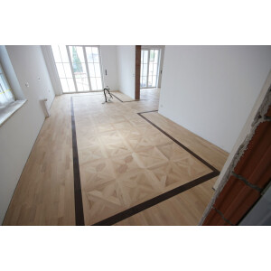 Tafelparkett Elis - Eiche 15mm Massivholz Vorgeschliffen unbehandelt Ohne Microfase 70 x 70cm