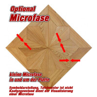 Tafelparkett Elis - Eiche 20/22mm Mehrschicht 6mm Nutzschicht Geölt Microfase in und um der Platte 70 x 70cm