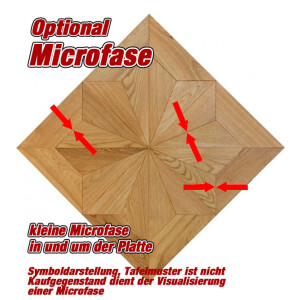 Tafelparkett Design Eiche - Castle 10mm Massivholz Vorgeschliffen unbehandelt Ohne Microfase 50 x 50cm