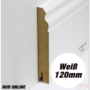 Sockelleiste weiss - Alt Wien 120mm - 14,4lfm