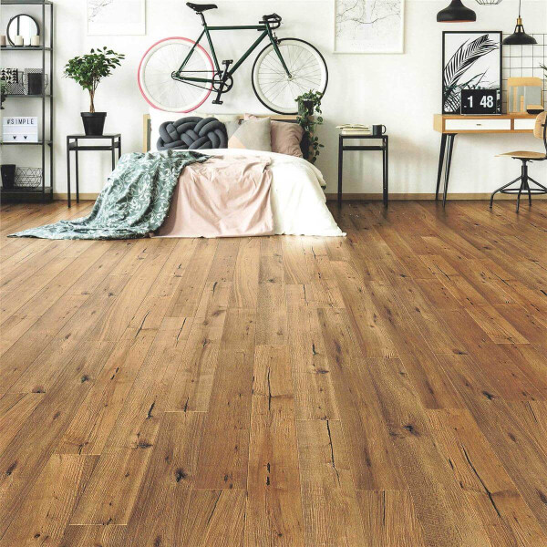 Landhausdiele Eiche angeräuchert und gebürstet - geölt mit Click