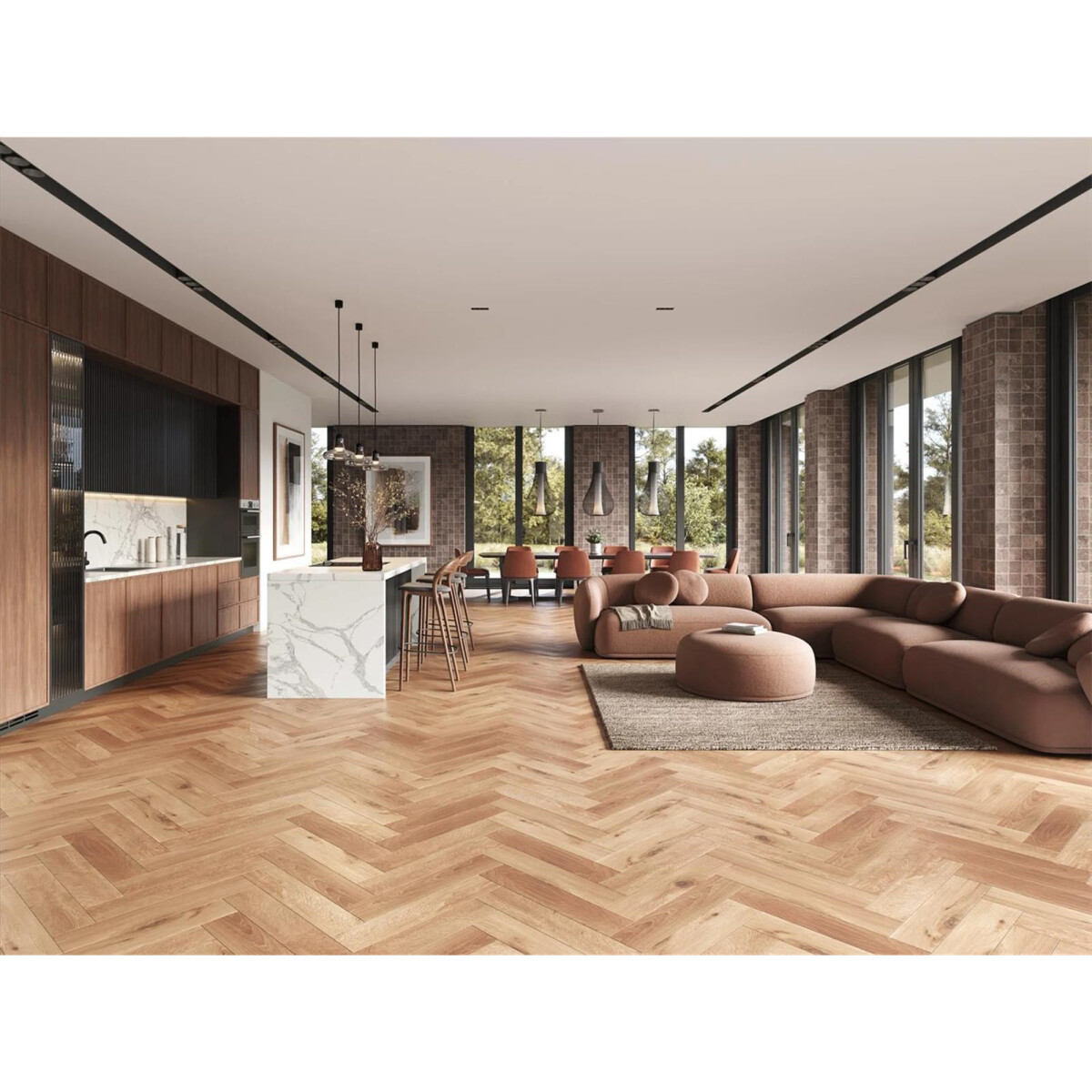 Eiche Fischgrät Vinyl Fertigboden mit Click