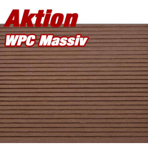 WPC Terrassendiele Massiv Hellbraun - inkl. Unterkonstruktion und Montageclips