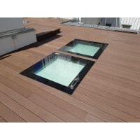 WPC Terrassendiele Massiv Hellbraun - inkl. Unterkonstruktion und Montageclips