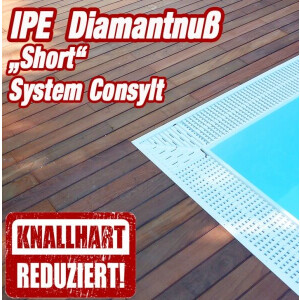 12m² Abverkauf - Ipe Diamantnuß -Short-125- Holzterrasse - System CONSYLT