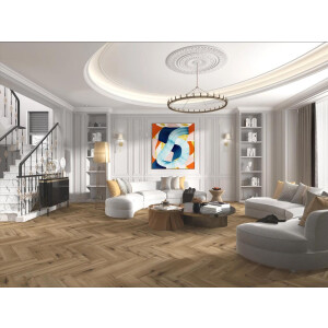 Aktion Eiche Fischgrät Fertigboden Langstab Vinyl-Click