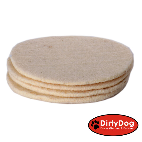 DirtyDog 4-Stück- Wollpads -Schafschurwolle - Polierpad Ø 150 mm - Polierbad ...