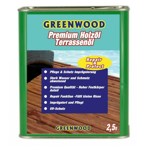 Holz&ouml;l Farblos 2,5lt. - Repair&amp;Protect - Greenwood - Premium Holz&ouml;l