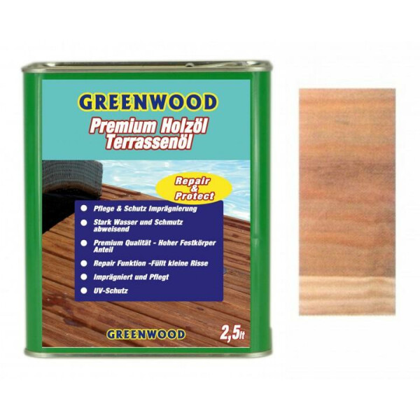 Holzöl Cumaru-Braun 2,5lt. - Repair&Protect - Greenwood - Premium Holzöl