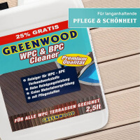 WPC Terrassen Reiniger 2,5ltmit Pflegestoffen- Super-Konzentrat. WPC Reiniger